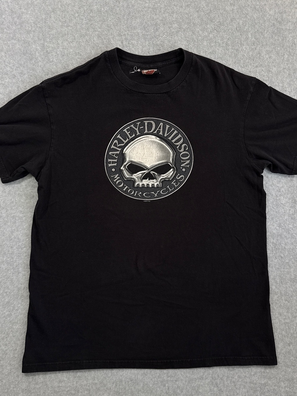 2000’s Harley-Davidson Reno Nevada Black Skull Map Short Sleeve T-shirt Size L